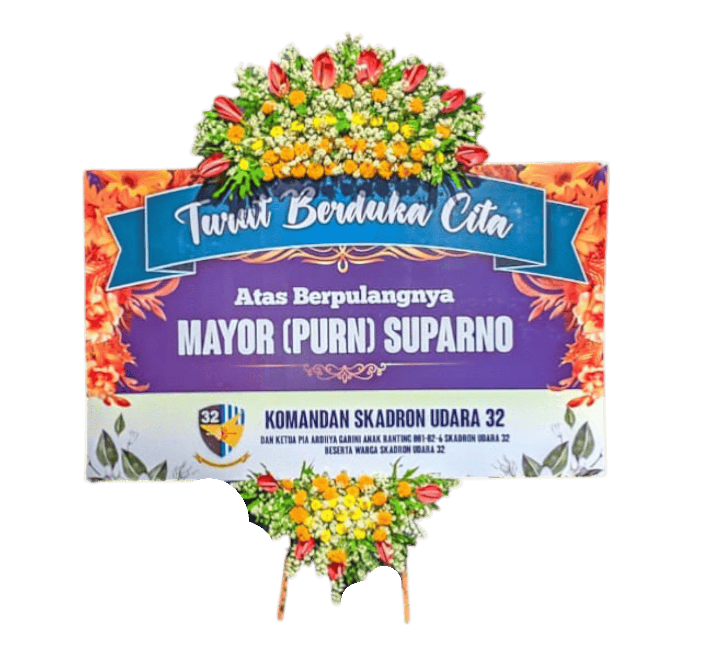Papan Bunga Duka Cita Malang model MFG-001
