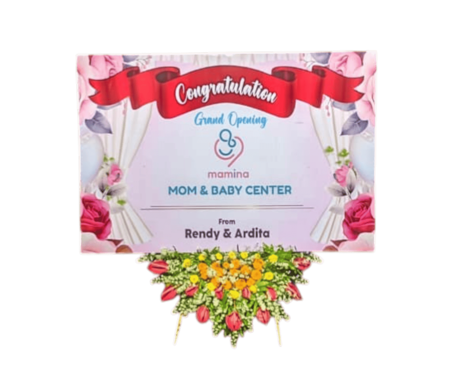 Papan bunga duka cita rumah duka Malang MFG-013